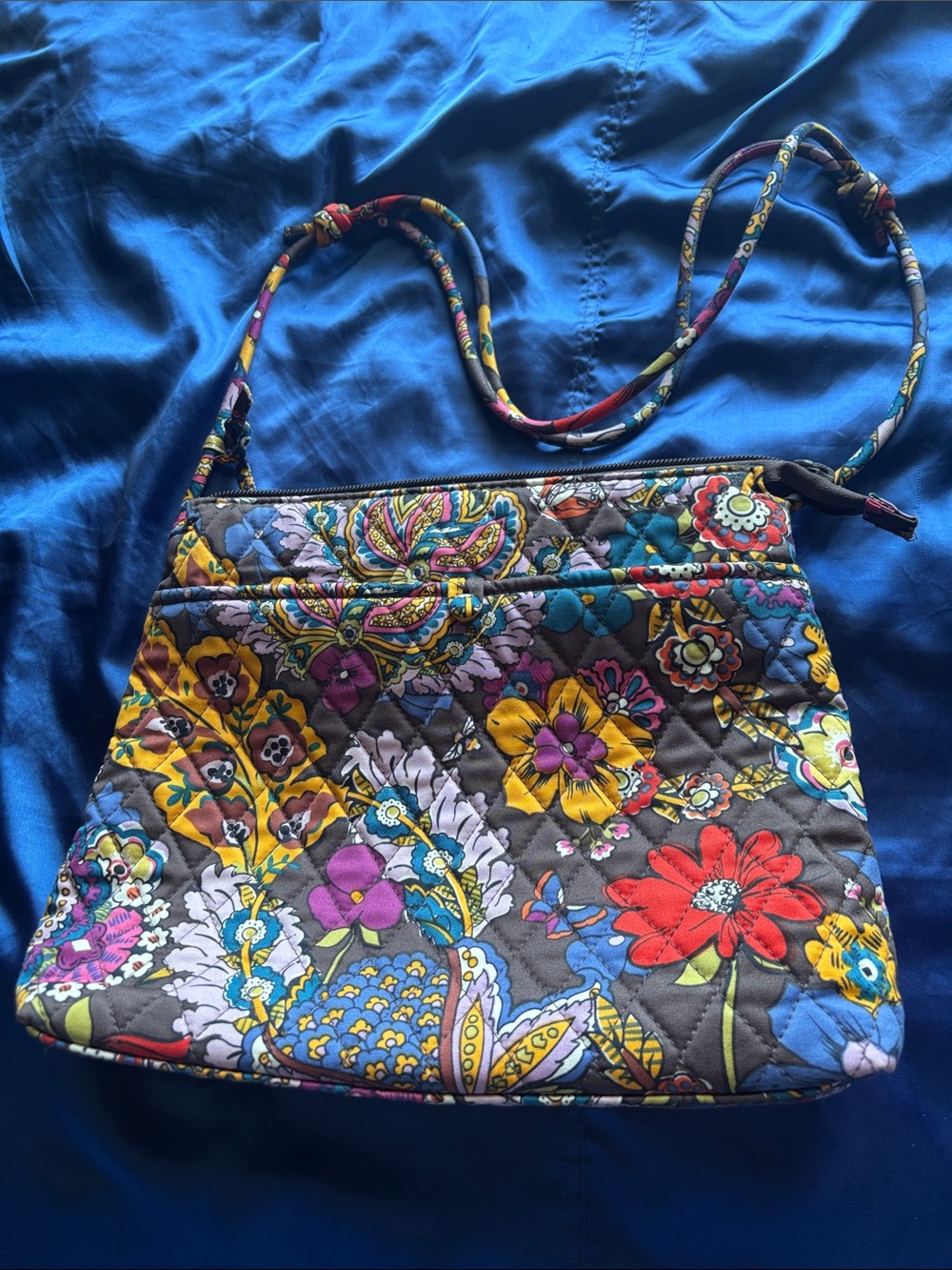 2 items Brighton Quilted Crossbody — Gray with Yellow, Red, Purple, Blue Accents